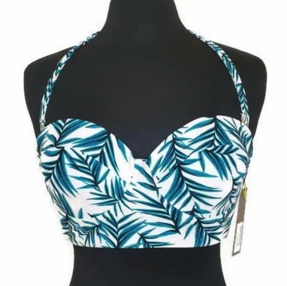 Shade & Shore Underwire Corset Bikini Palm Print - Picture 4 of 10